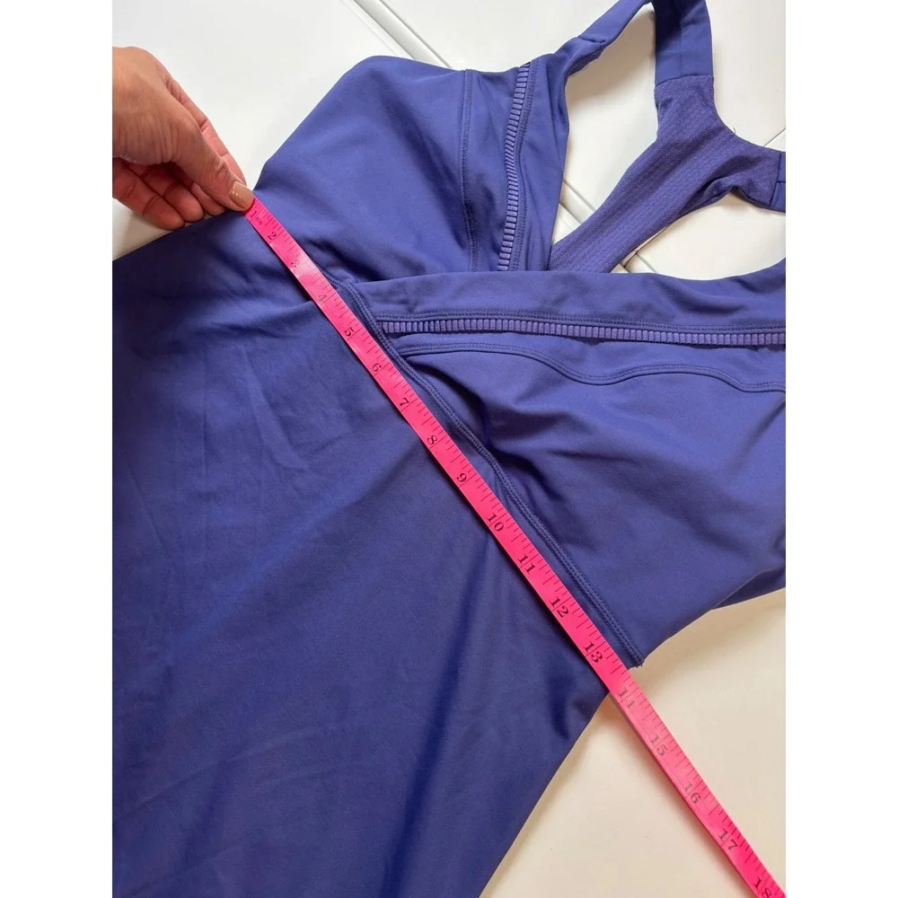 Lululemon‎ Deep Breath Tank Top Women Size 8 Blue Racerback Athletic Yoga